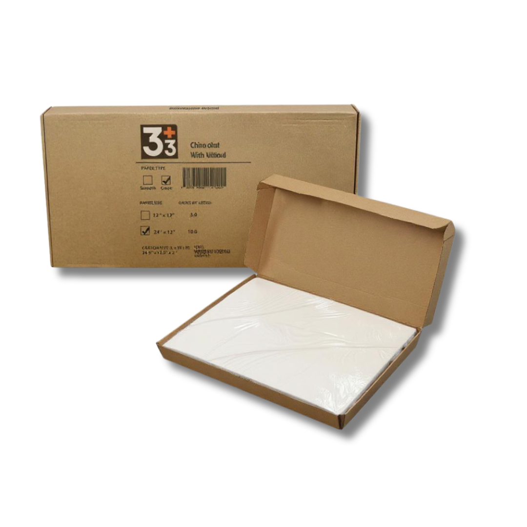Box of 12" X 24" Crepe Paper Headrest Sheets with "S" Faceslit (1000 Sheets / Box)
