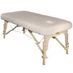 Housse de table de massage en flanelle ajustée réutilisable avec trou